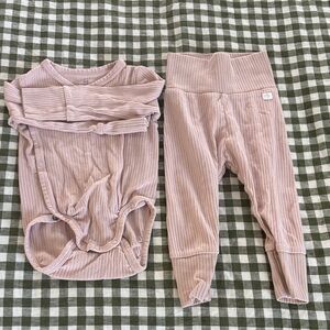 Blush Pink H&M Organic Kimono onesie and pants set